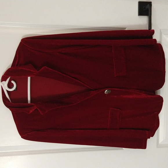Beautiful Dark Red Velvet Shein Blazer - Picture 1 of 10